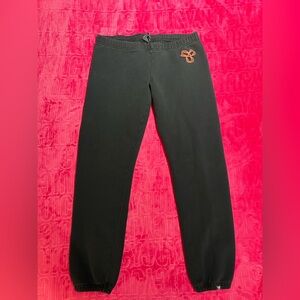 TNA Black Jogger Sweatpants w/ Orange Butterfly Logo
